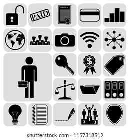 Set of 22 business icons, symbols or pictograms. Collection. Amazing desing. Vector Illustration.