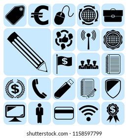 Set of 22 business icons or symbols. Collection. Amazing desing. Vector Illustration.