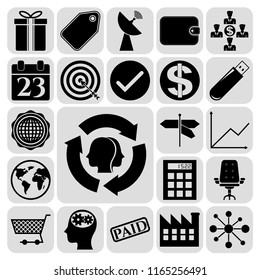 Set of 22 business icons, symbols or pictograms. Collection. Amazing desing. Vector Illustration.