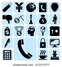 Set of 22 business icons or symbols. Collection. Amazing desing. Vector Illustration.