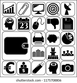 Set of 22 business icons or symbols. Collection. Amazing desing. Vector Illustration.