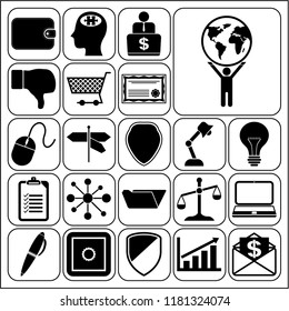Set of 22 business icons or symbols. Collection. Amazing desing. Vector Illustration.