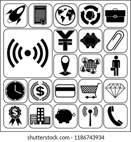 Set of 22 business icons, symbols or pictograms. Collection. Detailed design. Vector Illustration.