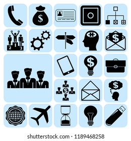 Set of 22 business icons, symbols or pictograms. Collection. Amazing desing. Vector Illustration.