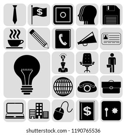 Set of 22 business icons, symbols or pictograms. Collection. Amazing desing. Vector Illustration.