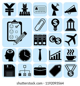 Set of 22 business icons, symbols or pictograms. Collection. Amazing desing. Vector Illustration.