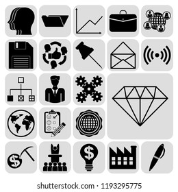 Set of 22 business icons or symbols. Collection. Amazing desing. Vector Illustration.
