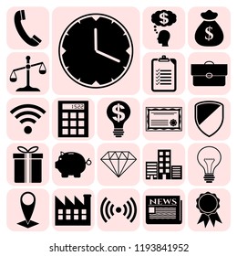 Set of 22 business icons, symbols or pictograms. Collection. Amazing desing. Vector Illustration.