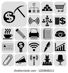Set of 22 business icons or symbols. Collection. Amazing desing. Vector Illustration.