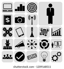 Set of 22 business icons, symbols or pictograms. Collection. Amazing desing. Vector Illustration.