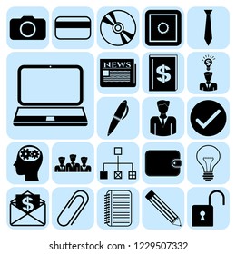 Set of 22 business icons or symbols. Collection. Amazing desing. Vector Illustration.
