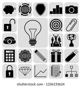 Set of 22 business icons, symbols or pictograms. Collection. Amazing desing. Vector Illustration.