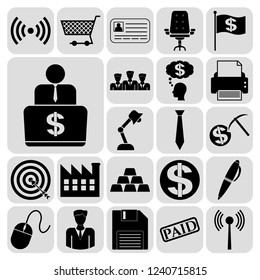 Set of 22 business icons or symbols. Collection. Amazing desing. Vector Illustration.