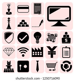 Set of 22 business icons, symbols or pictograms. Collection. Amazing desing. Vector Illustration.