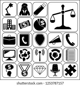 Set of 22 business icons or symbols. Collection. Amazing desing. Vector Illustration.