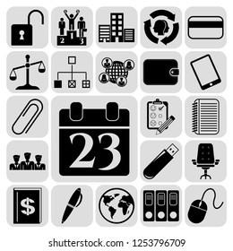 Set of 22 business icons, symbols or pictograms. Collection. Amazing desing. Vector Illustration.