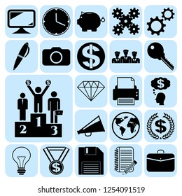 Set of 22 business icons, symbols or pictograms. Collection. Amazing desing. Vector Illustration.