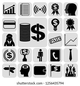 Set of 22 business icons or symbols. Collection. Amazing desing. Vector Illustration.