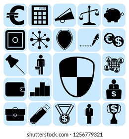 Set of 22 business icons or symbols. Collection. Detailed design. Vector Illustration.