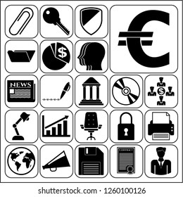 Set of 22 business icons, symbols or pictograms. Collection. Amazing desing. Vector Illustration.