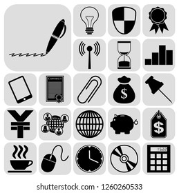 Set of 22 business icons or symbols. Collection. Amazing desing. Vector Illustration.