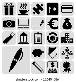Set of 22 business icons, symbols or pictograms. Collection. Amazing desing. Vector Illustration.