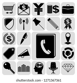 Set of 22 business icons, symbols or pictograms. Collection. Amazing desing. Vector Illustration.