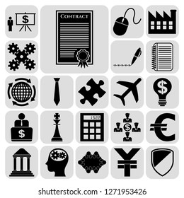 Set of 22 business icons, symbols or pictograms. Collection. Amazing desing. Vector Illustration.