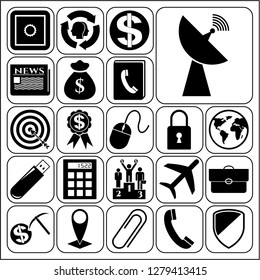 Set of 22 business icons, symbols or pictograms. Collection. Amazing desing. Vector Illustration.