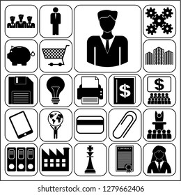 Set of 22 business icons or symbols. Collection. Amazing desing. Vector Illustration.