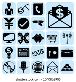 Set of 22 business icons or symbols. Collection. Amazing desing. Vector Illustration.