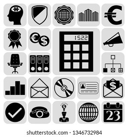 Set of 22 business icons or symbols. Collection. Amazing desing. Vector Illustration.