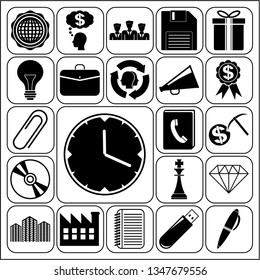 Set of 22 business icons or symbols. Collection. Flat design. Vector Illustration.