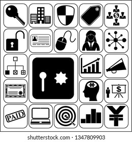 Set of 22 business icons or symbols. Collection. Amazing desing. Vector Illustration.