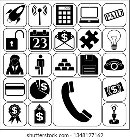 Set of 22 business icons or symbols. Collection. Detailed design. Vector Illustration.