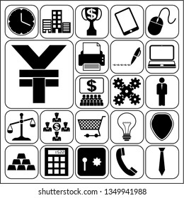 Set of 22 business icons, symbols or pictograms. Collection. Amazing desing. Vector Illustration.