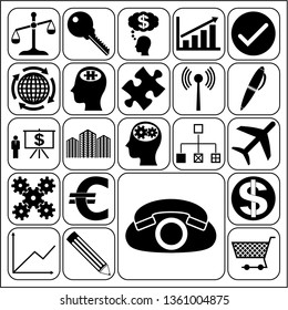 Set of 22 business icons or symbols. Collection. Amazing desing. Vector Illustration.