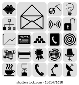 Set of 22 business icons or symbols. Collection. Amazing desing. Vector Illustration.