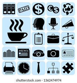 Set of 22 business icons, symbols or pictograms. Collection. Amazing desing. Vector Illustration.