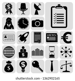 Set of 22 business icons, symbols or pictograms. Collection. Amazing desing. Vector Illustration.