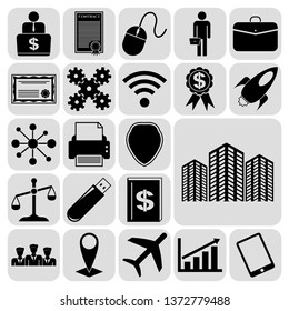 Set of 22 business icons, symbols or pictograms. Collection. Amazing desing. Vector Illustration.