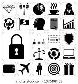 Set of 22 business icons or symbols. Collection. Amazing desing. Vector Illustration.