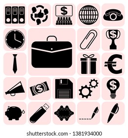 Set of 22 business icons or symbols. Collection. Amazing desing. Vector Illustration.