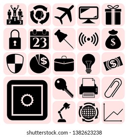 Set of 22 business icons, symbols or pictograms. Collection. Detailed design. Vector Illustration.