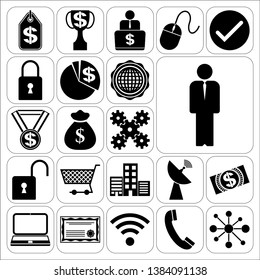 Set of 22 business icons, symbols or pictograms. Collection. Amazing desing. Vector Illustration.