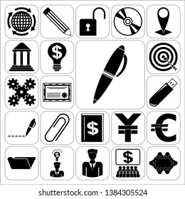 Set of 22 business icons or symbols. Collection. Amazing desing. Vector Illustration.