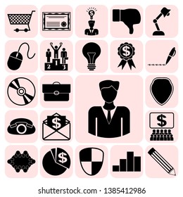 Set of 22 business icons, symbols or pictograms. Collection. Amazing desing. Vector Illustration.