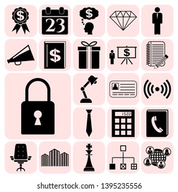 Set of 22 business icons, symbols or pictograms. Collection. Amazing desing. Vector Illustration.