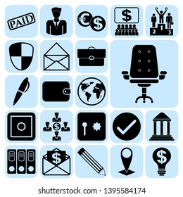 Set of 22 business icons, symbols or pictograms. Collection. Amazing desing. Vector Illustration.