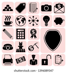 Set of 22 business icons, symbols or pictograms. Collection. Amazing desing. Vector Illustration.